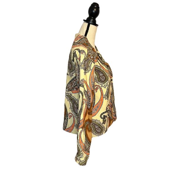 Candy Couture Women's Cotton Button Down Jacket Paisley and Sequins Large - Picture 5 of 6